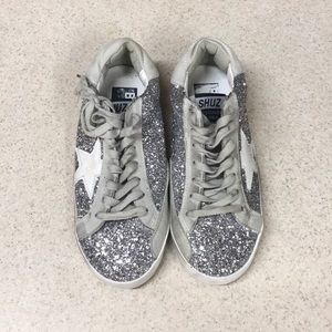 Golden goose inspired glitter sneakers